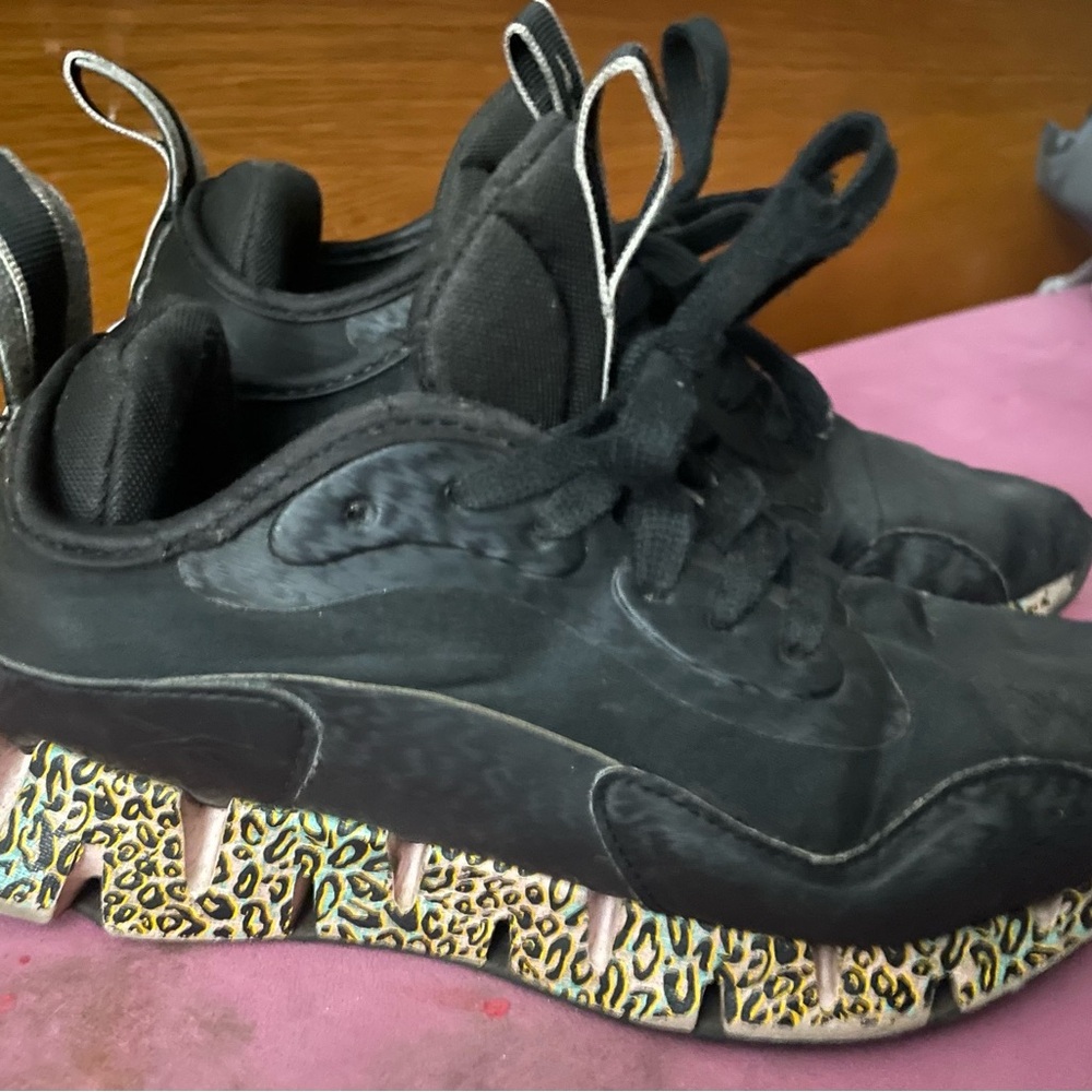 Reebok Black and Yellow Sneakers with Chunky Design